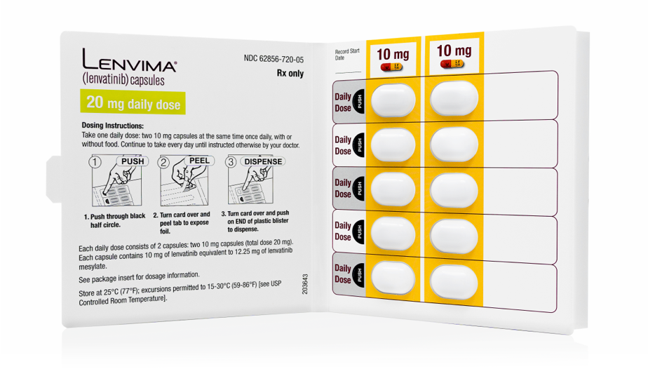 Example of a LENVIMA® (lenvatinib) Blister Card